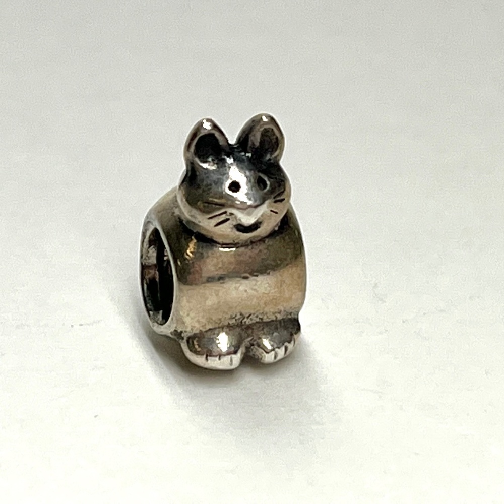 Pandora silver kitty cat charm